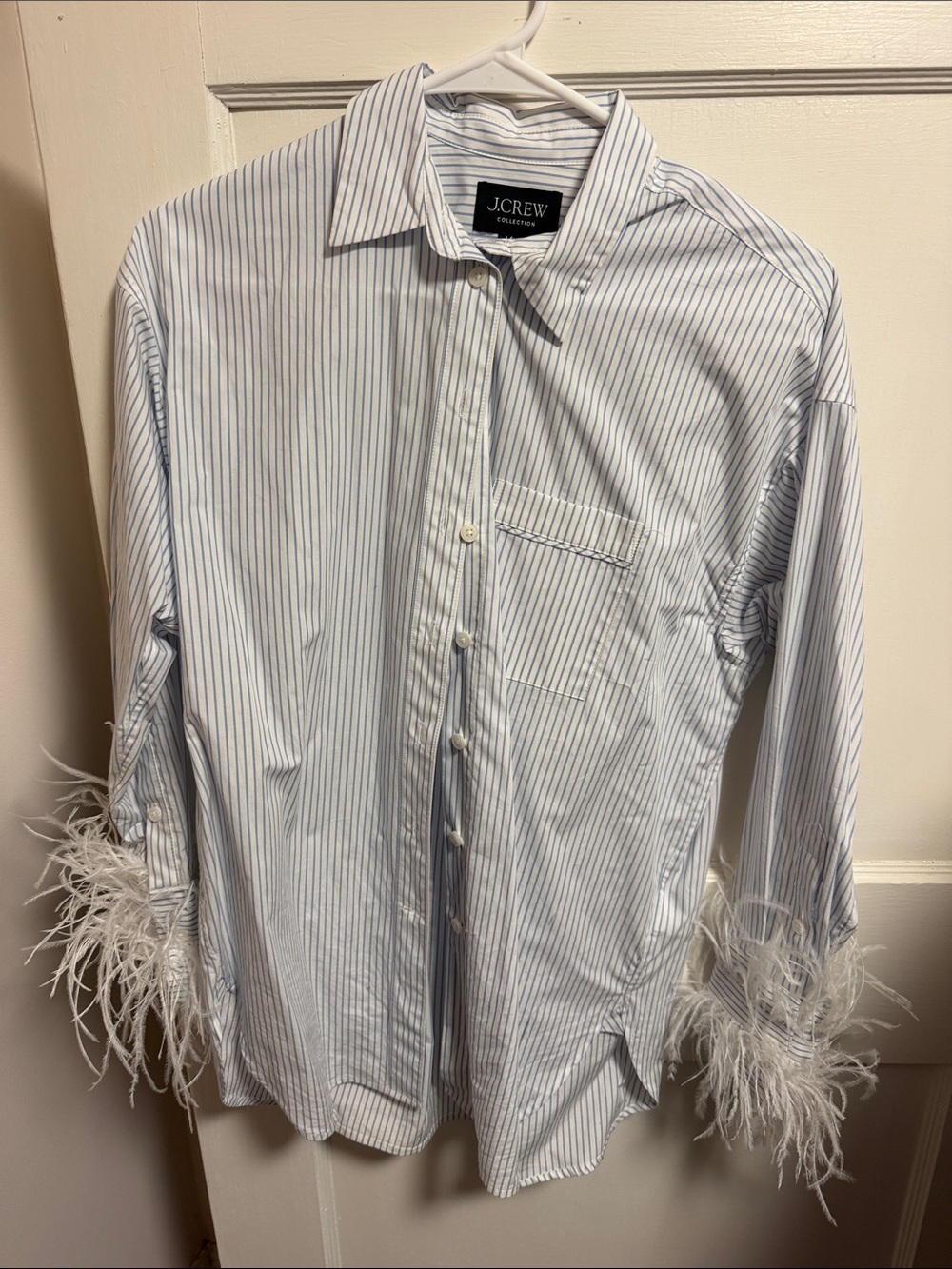 JCrew collection blouse with feathers size 2